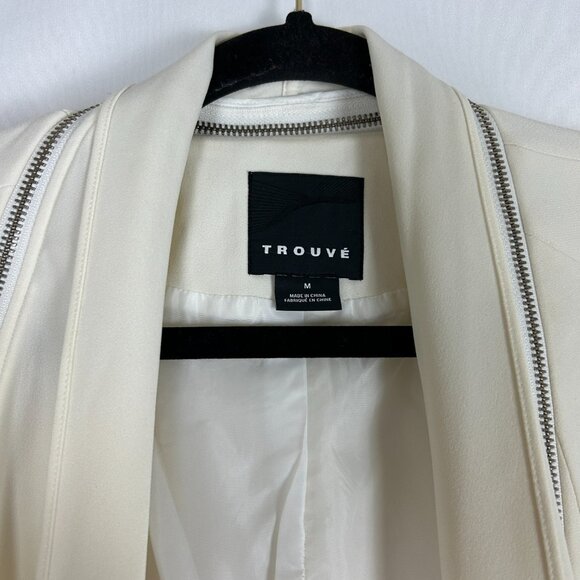 Trouve Blazer w Removable Zipper Scarf Cream M - Picture 5 of 5